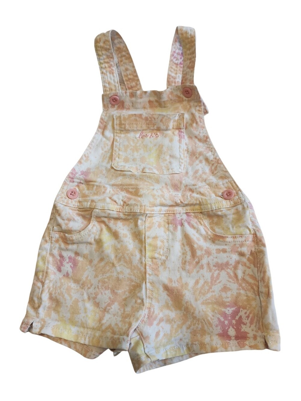 Girls Levi's Overalls Pink Orange Tie-Dye Size 4T